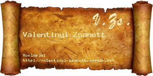 Valentinyi Zsanett névjegykártya